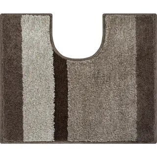 Grund Wc-Vorleger , Taupe , Textil , Streifen , rechteckig , 49x60 cm , Oeko-Tex® Standard 100, Made in Europe , für Fußbodenheizung geeignet, rutschfest , Heimtextilien, Badtextilien, WC Vorleger