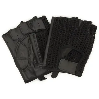 Adapter Universe Autofahrer Handschuhe Retro Vintage Leder Fingerlose Fahrerhandschuhe Fahrrad Schwarz