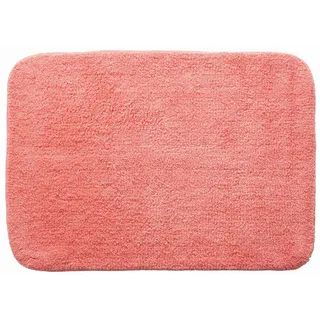 Spirella Badteppich Badematte Duschvorleger 100% Baumwolle Hochflor | flauschig | rutschhemmend | geeignet für Fußbodenheizung | 50x70 cm | Rosa
