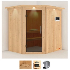 Bild von Sauna »Stine«, (Set), 9 KW-Ofen mit externer Steuerung beige