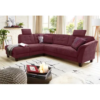 Home Affaire Ecksofa »Trondheim L-Form« mit Federkern und Knopfheftung im Rücken, Füße Buche dunkel