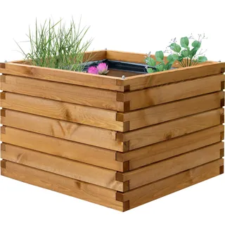 Dobar Gartenteich Alea inkl. Teichfolie Kiefer Braun 78 cm x 78 cm x 60 cm FSC®