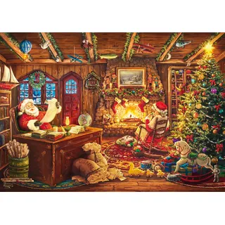 Schmidt Spiele 58794 Thomas Kinkade, Santa Checking His List, 1000 Teile Puzzle