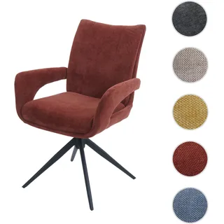 Esszimmerstuhl HWC-O78, Küchenstuhl Stuhl, drehbar Auto-Return, Stoff/Textil Chenille (310g/m2) Öko-