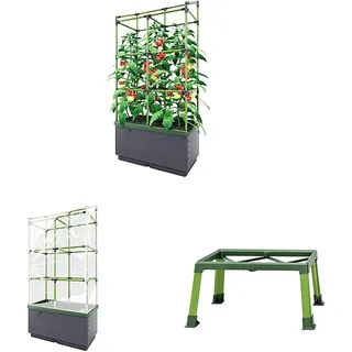 Bio Green Pflanzkübel CITYJUNGLE | Hochbeet für Balkon und Terrasse & Abdeckhaube für Pflanzkübel City Jungle und City Jungle Heidelberg & Standfuß für Pflanzkübel CITYJUNGLE