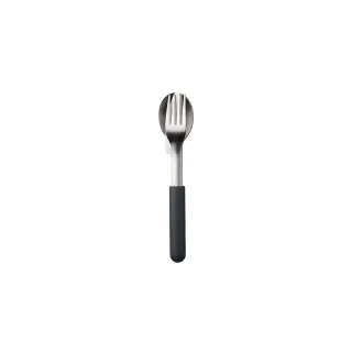 Mepal Bloom Besteck Set, 3-teilig, langlebig und stilvoll, Edelstahl Besteck mit Kunststoffhülle zum Zusammenhalten - ideal für unterwegs, Farbe: schwarz
