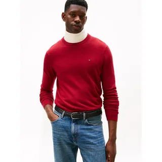 Tommy Hilfiger Rundhalspullover »PIMA ORG CTN CASHMERE CREW NECK«, rot