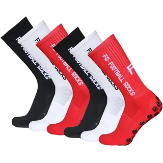 Lixada Fußballsocken Kinder Herren Stutzen Stutzenstrumpf,Unisex Outdoor-Sport-Laufsocken Kompressionsstretch-Socken Sportliche Fußball-Fußball-Socken Anti-Rutsch-Socken mit Griffen,6 Paar(39-46)