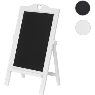 Werbetafel HWC-E51, Aufsteller Kreidetafel Kundenstopper Dekotafel, 66x39x33cm ~ weiß lackiert