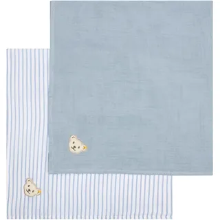 Steiff Unisex Baby set luiers Mullwindel 2er Pack GOTS, Blau, Einheitsgröße EU