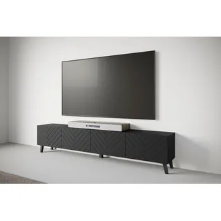 INOSIGN Lowboard »LOWBOARD PHUKET«, TV-Board mit Strukturfront, grifflose TV-Board Breite 190 cm schwarz