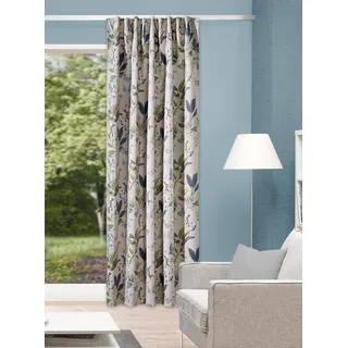 Verdunkelungsvorhang HOME WOHNIDEEN "TAIRA" Gr. 1, blau, B:135cm H:245cm, Polyester, Gardinen, Verdunkelungsvorhang, Kombibandschal Verdunkler bedruckt, Topseller