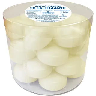 28 Schwimmkerzen - Durchmesser 5 cm - 5,5 Stunden Brenndauer - Farbe Creme - Cereria Di Giorgio