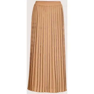 Midirock MADELEINE "Plisseerock Eleganter Crinkle-Rock mit Plisseefalten", Damen, Gr. 42, beige (caramel), Obermaterial: 100% Polyester PES., Modern, Röcke Midirock, Plisseerock mit leichtem Crinkleeffekt
