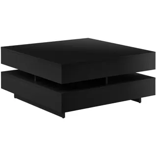 [en.casa] Couchtisch Märsta 75 x 75 x 35,5 cm Schwarz Hochglanz