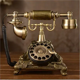 Harz Nachahmung Kupfer Vintage Style Rotary Retro altmodisches Rotary Dial Haus und Büro Telefon Telefon Home Wohnzimmer Dekor
