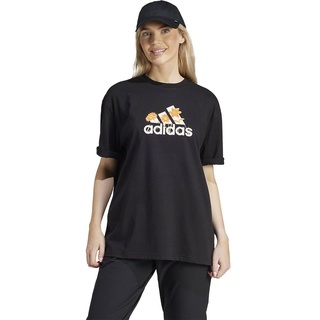 adidas Damen Flower Pack Badge of Sport Tee T-Shirt, Black, XS