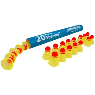 Speedminton Speeder Big Tube Match, 20 Stück, für Erwachsene, Unisex, Gelb, 40