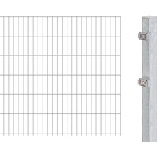 Alberts 641337 Doppelstabmattenzaun als Zaun-Komplettset | verschiedene Längen und Höhen | feuerverzinkt | Höhe 103 cm | Länge 2,5 m