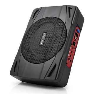 Caliber BC120US Auto-Subwoofer aktiv 500W - Schwarz - 21 x 29 x 7.2 cm - Unterseat - Woofer - 20 cm - RCA - Fernsteuerung - 2 Jahre Garantie - Kompakt - Tiefer Bass - Ideal für Auto Soundsysteme