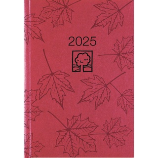 Zettler Buchkalender rot 2025 - Bürokalender 14,5x21 cm - 1 Tag auf 1 Seite Recycling