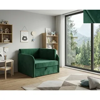 Schlafsessel LUCCA 79×104×67 cm mit Schlaffunktion 73×170, Bettkasten, Matratze, Stoff New Velo 119 GRÜN POLTRONA LETTO - Grün