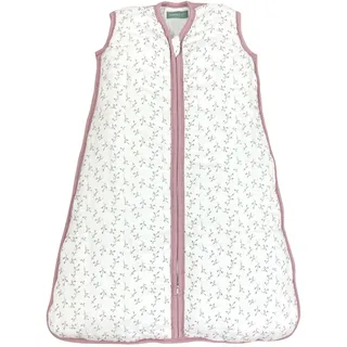 molis&co - Baby Sommerschlafsack Musselin - Sommer Baby Schlafsack 0.5 TOG - Neugeborene Babyschlafsack ohne Ärmel - Premium Musselin - Floral Pink (85 cm)