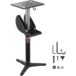 Vevor Schleifständer, Tischschleifer-Sockel für Doppelschleifmaschinen mit 315x254 mm Montageplatte, höhenverstellbarer Sockelständer mit Schleifscheiben-Aufbewahrungsfach & Gusseisenbasis