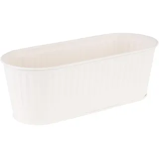 APS 11753 Besteckbehälter/Korb, Brotkorb, Pflanzkorb, 29,5 x 12 cm, Höhe 10 cm, 2 Liter, Edelstahl, weiß