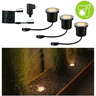 Paulmann Plug & Shine LED Bodeneinbauleuchte Floor Basisset IP67 2200K 3x4,5W Anthrazit