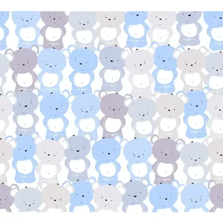 Vliestapete Tapete mit Tieren Kinderzimmertapete Blau Grau FSC®