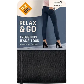 NUR DIE Treggings Jeans-Look Relax & Go Skinny Fit Schwarz S