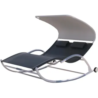 Leco Schaukelliege Mit Sonnendach Edda Anthrazit-Grau-Lichtgrau