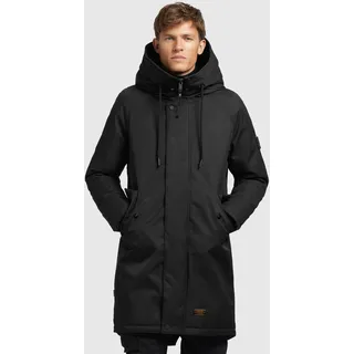Winterjacke KHUJO "TANDEM", Herren, Gr. L, schwarz, Web, Obermaterial: 100% Polyester, unifarben, weit ca. Mitte Oberschenkel, Jacken Winterjacke