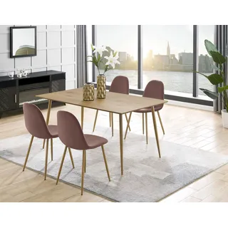 OTTO home Esszimmerstuhl Eadwine Polyester rosa 2er Set