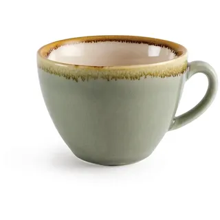 Olympia Kiln Moss Cappuccino-Tassen Set 230 ml/8 oz (6 Stück), Moosgrün, Porzellan - Passend für Untertassen: GP331 ,GP347, GP363, GP479 - Spülmaschinen- & Mikrowellengeeignet, GP478