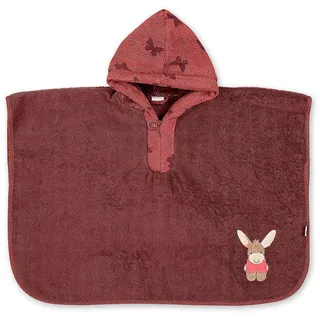Sterntaler Kinder Badeponcho mit Kapuze Esel Emmily, Frottee 100% Baumwolle, Einheitsgröße, Rot/Mehrfarbig