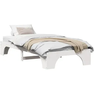 vidaXL Bettrahmen Weiß 100 x 200 cm Massives Kiefernholz - Weiß