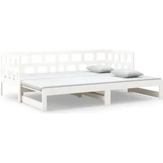 vidaXL Tagesbett Ausziehbar Weiß Massivholz Kiefer 2x(90x200) cm - Weiß