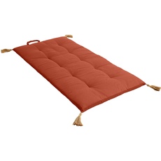 ED ENJOY HOME Enjoy Home, zusammenklappbarer Futon mit 4 Quasten, Jute, Baumwolle, Oeko-Tex, Kollektion Panama, Maße: 60 x 120 cm, Farbe Terrakotta, Dicke 4,5 cm, ideal als Zusatzmatratze