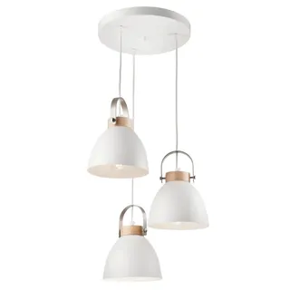 Pendelleuchte , Weiß Hochglanz , Holz, Metall , Buche , Hartholz , 37x12x79 cm , Made in Europe, Europäischer Sicherheitsstandard , beliebig kürzbar , Lampen & Leuchten, Innenbeleuchtung, Hängeleuchten, Pendelleuchten