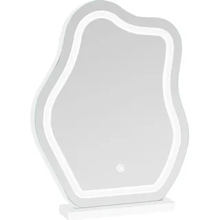 Schminkspiegel & Kosmetikspiegel - Tischspiegel - Wolkenform - Unregelmäßiges Design - Mit Beleuchtung - Dimmbar - 3 Farbmodi - Weiß