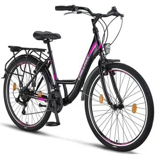 Chillaxx Bike Strada Premium City Bike in 24, 26, 28 Zoll - Fahrrad für Mädchen, Jungen, Herren und Damen - 21 Gang-Schaltung - Hollandfahrrad Citybike