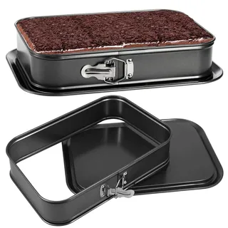 LANYOTA Backform Rechteckig,Große Springform-Kuchenform Käsekuchenform, Tiramisu-Backformen Mit abnehmbarem Boden, Antihaft-Backform Form auslaufsicher (28 * 18cm)