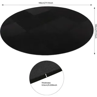 Whirlpool & Pool - Unterlegmatte/Bodenschutz - 196 cm x 6 mm - PVC - Für Außenbereich - Schwarz