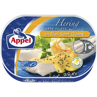 Appel Heringsfilets, zarte Fisch-Filets in Eier-Senf-Creme, MSC zertifiziert, 200g
