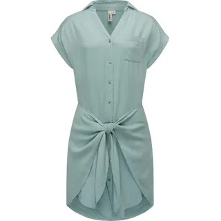 Blusenkleid RAGWEAR "Blusenkleid Bahaya", Damen, Gr. L, N-Gr, blau (aqua), Obermaterial: 100% Viskose CV., Kleider Blusenkleid