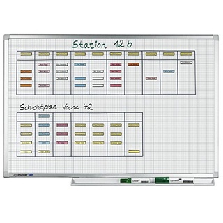 Legamaster 7-100163 Whiteboard Professional mit Raster, e3-Emaille, geringes Gewicht, 150 x 100 cm