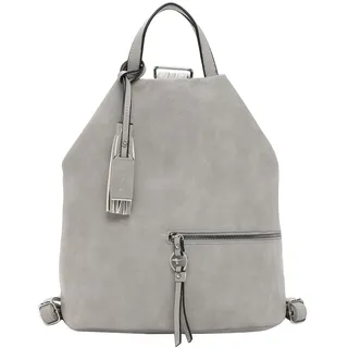 Rucksack TAMARIS "Rucksack TAS Nele", Damen, Gr. B/H/T: 34cm x 32cm x 20cm, grau (lightgrau 810), Obermaterial: 60% Polyurethan PU. 40% Polyester PES., Rucksäcke Rucksack