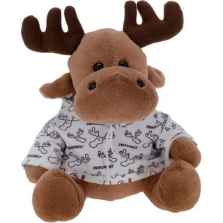 Home Styling Collection Plüsch Rentier 20 cm , Braun , Textil , 14x20x18 cm , Dekoration, Weihnachtsdekoration
